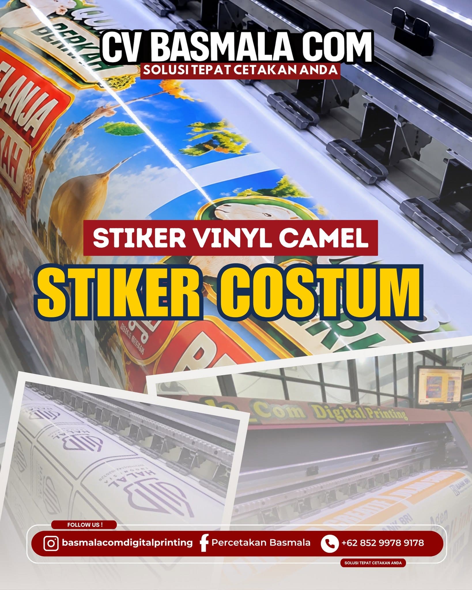 Stiker produk custom hasil cetak