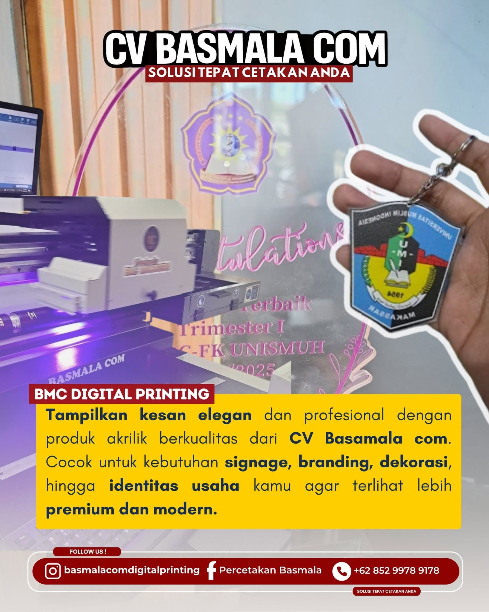 Produk akrilik custom Basmala Com