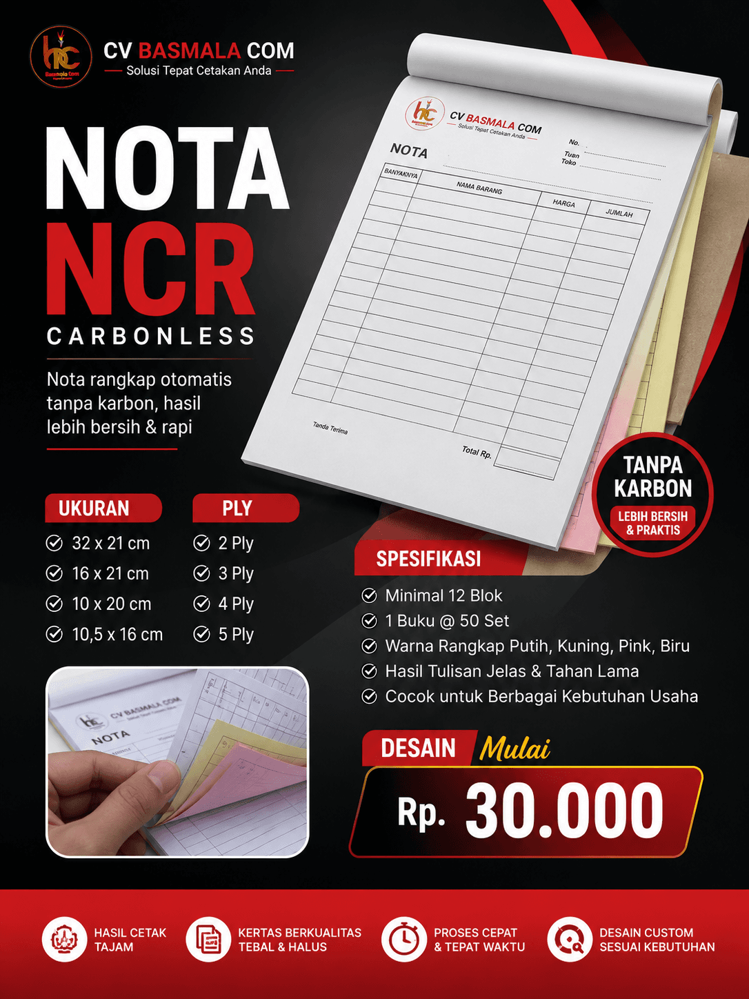 Nota NCR carbonless Basmala Com