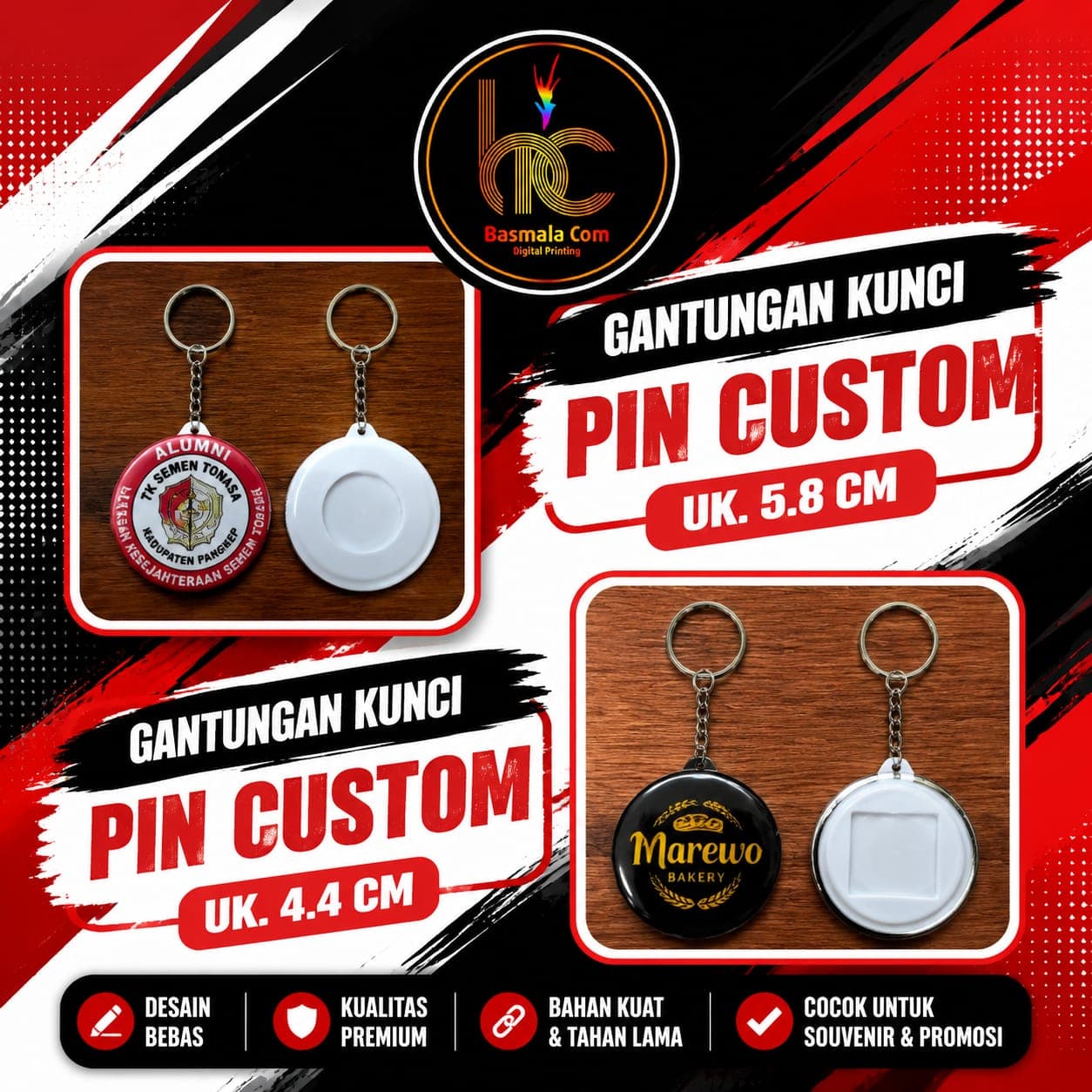 Gantungan Kunci Plastik Custom Basmala Com